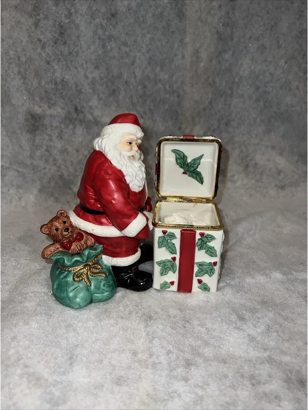 Vintage PartyLite Candles JOLLY SANTA Porcelain Votive Trinket Holder ~ P7251 - Picture 7 of 9